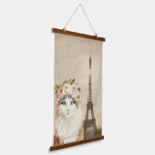 Fancy kat- en eiffeltoren hangend wandkleed (Gebogen)