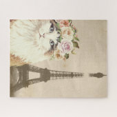 Fancy kat- en eiffeltoren legpuzzel (Horizontaal)