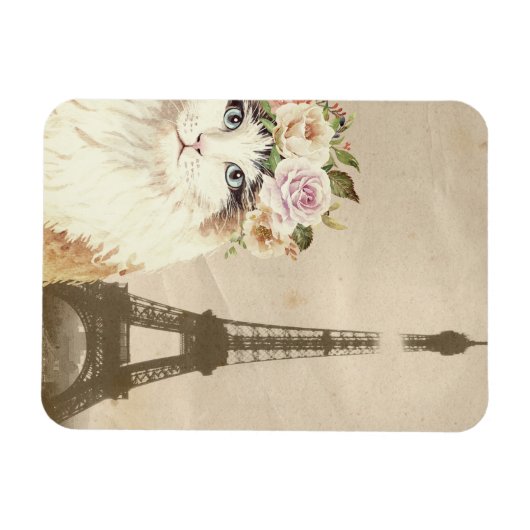 Fancy kat- en eiffeltoren magneet (Horizontaal)