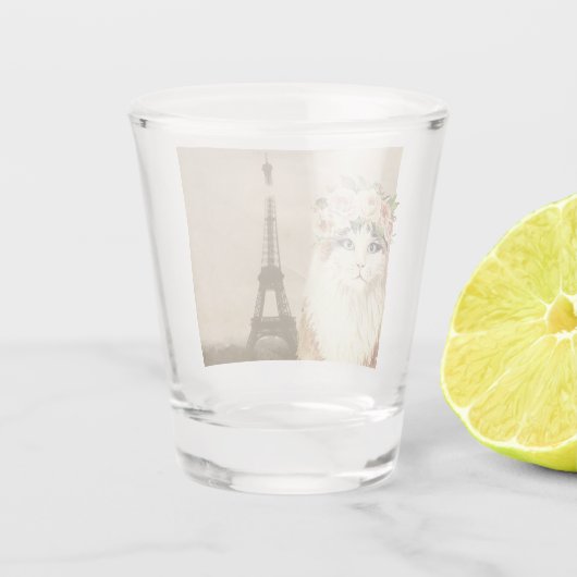 Fancy kat- en eiffeltoren shot glas (Achterkant)