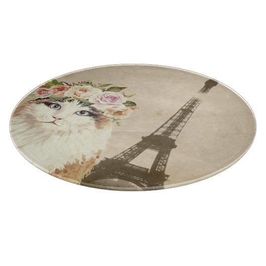 Fancy kat- en eiffeltoren snijplank (Hoek)