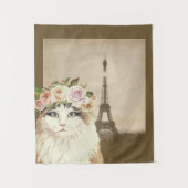 Fancy kat- en eiffeltoren wandkleed (Voorkant)