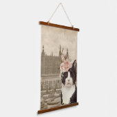 Fancy kat en het kasteel hangend wandkleed (Gebogen)
