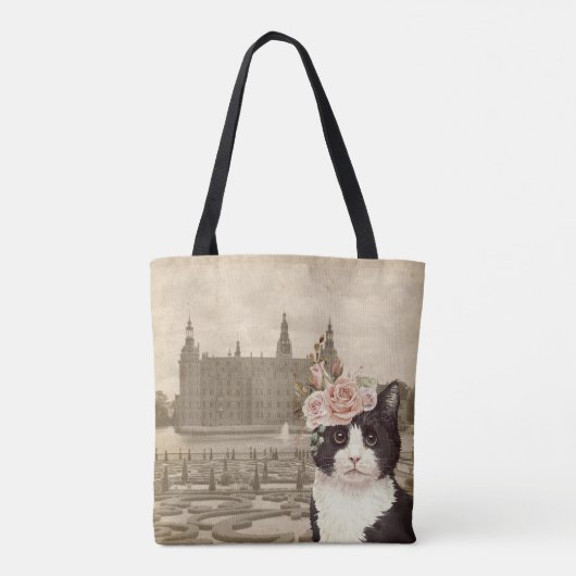 Fancy kat en het kasteel tote bag (Achterkant)