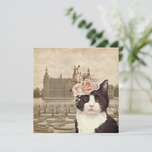 Fancy kat en het Wenskaart van het kasteel