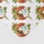  Fancy kat met Holly Berry Christmas Tissuepapier (Detail)