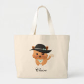 Fancy kat met Pet Grote Tote Bag (Voorkant)