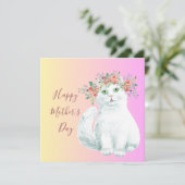 Fancy Kat Moederdag Kaart (Staand voorkant)