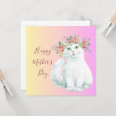 Fancy Kat Moederdag Kaart (Voorkant / Achterkant in situ)