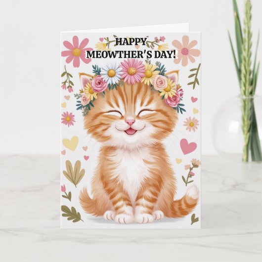 Fancy Kat Moederdag Kaart Pet Mom kaart (Voorkant)