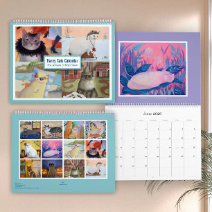Fancy katten portretten kunst kalender