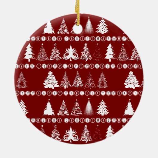 Fancy Kerst Boom Keramisch Ornament (Achterkant)