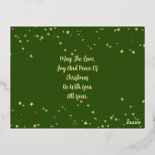 Fancy kerst, foto, naam en bericht folie feestdagen briefkaart (Achterkant)