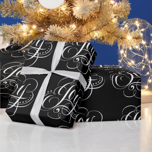Fancy kerst JOY Krijt Kalligrafie Lettering Cadeaupapier (Feestdagen)