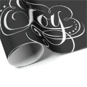Fancy kerst JOY Krijt Kalligrafie Lettering Cadeaupapier (Rol Hoek)