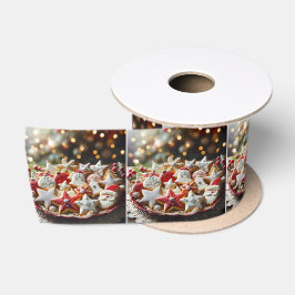 Fancy kerst suikerkoekjes satijnen lint