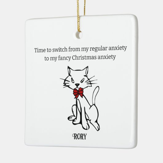 Fancy kerstangst keramisch ornament (Links)