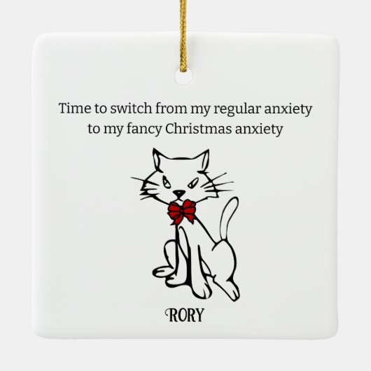 Fancy kerstangst keramisch ornament (Achterkant)