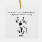 Fancy kerstangst keramisch ornament (Voorkant)