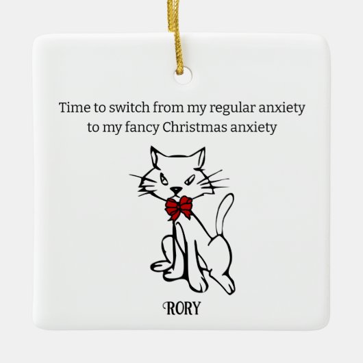 Fancy kerstangst keramisch ornament (Voorkant)