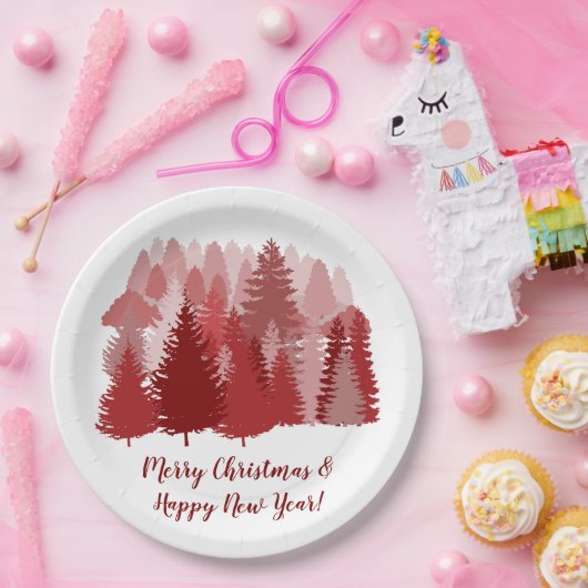 Fancy kerstboom 9" papier Bord (Feest)