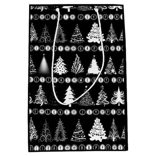 Fancy kerstboom cadeau tas medium cadeauzakje (Voorkant)