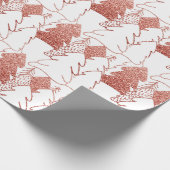 Fancy kerstboom Glitter Ice Roos Gold White Cadeaupapier (Hoek)
