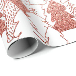 Fancy kerstboom Glitter Ice Roos Gold White Cadeaupapier
