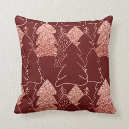 Fancy kerstboom Glitter Roos Gold Burgundy Kussen
