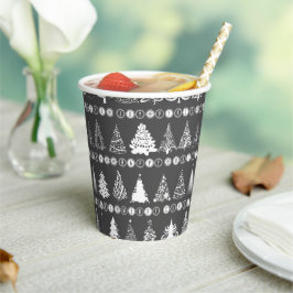 Fancy Kerstboom Grijze Papieren Beker