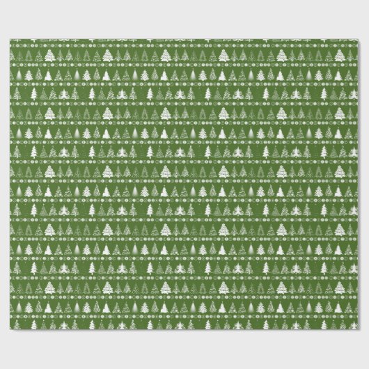 Fancy kerstboom groen cadeaupapier (Vlak)