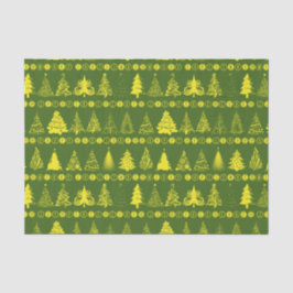 Fancy kerstboom groen geel weefsel papier