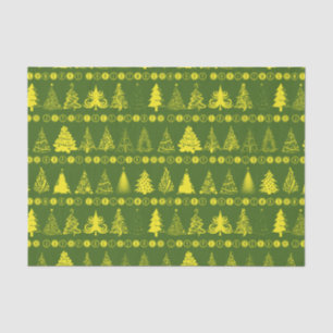 Fancy kerstboom groen geel weefsel papier