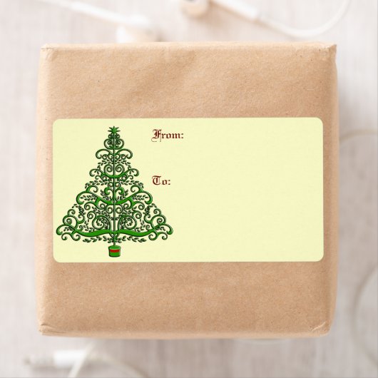 Fancy kerstboom grote cadeau labels (Insitu)