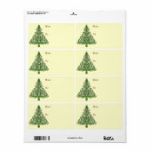 Fancy kerstboom grote cadeau labels (Full Sheet)