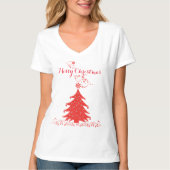 Fancy kerstboom met rode kant t-shirt (Voorkant)