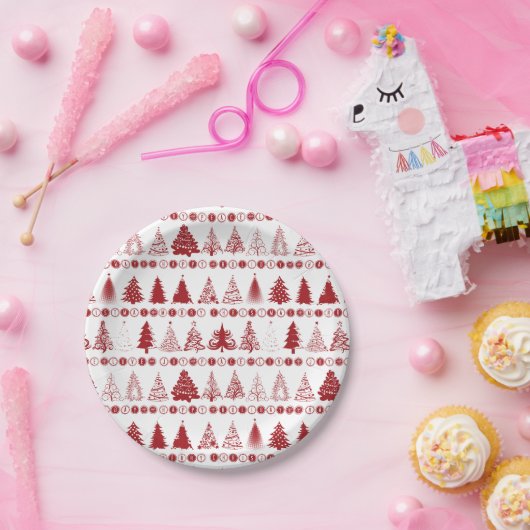 Fancy kerstboom papier Bord (Feest)