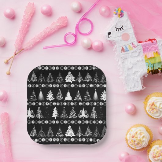 Fancy kerstboom papier Bord (Feest)