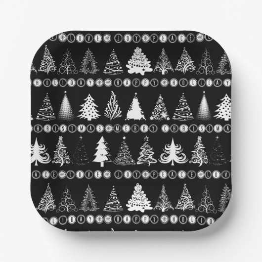 Fancy kerstboom papier Bord (Voorkant)