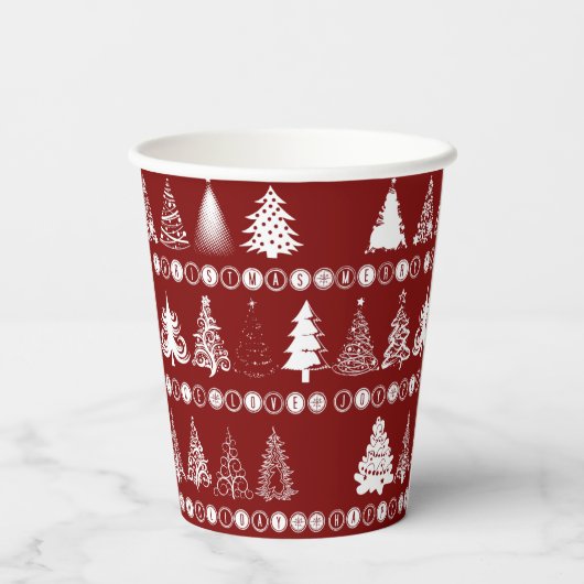 Fancy kerstboom papieren beker (Achterkant)