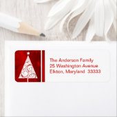 Fancy kerstboom - retour adreslabels etiket (Insitu)