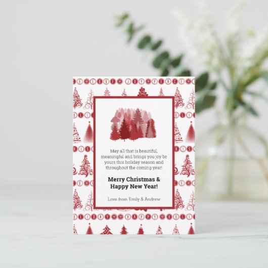 Fancy kerstboom vakantie Kaart (Staand voorkant)