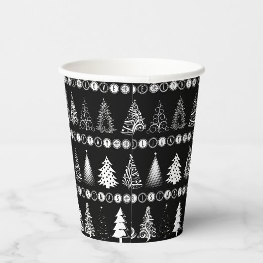 Fancy kerstboom zwarte papieren beker (Rechts)