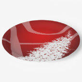 Fancy kerstboomfeestdagen — Rood design wit Papieren Bordje (Gekanteld)