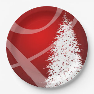 Fancy kerstboomfeestdagen — Rood design wit Papieren Bordje