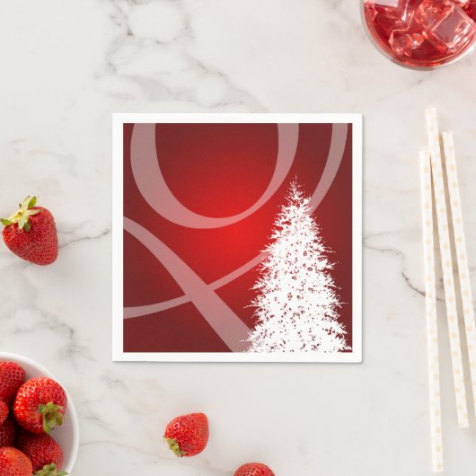 Fancy kerstboomfeestdagen — Rood design wit Servetten (Insitu)