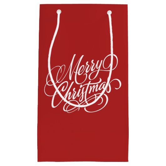 Fancy kerstcadeautas met kerstrood klein cadeauzakje (Voorkant)