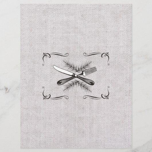 Fancy kerstfeestmenu met vorkmes (Achterkant)