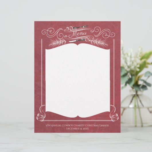 Fancy kerstfeestmenu met vorkmes (Staand voorkant)