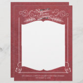 Fancy kerstfeestmenu met vorkmes (Voorkant / Achterkant)